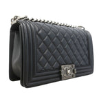 Chanel Shoulder Bag Boy Lambskin Black Silver — view 2
