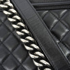 Chanel Shoulder Bag Boy Lambskin Black Silver — view 7