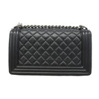 Chanel Shoulder Bag Boy Lambskin Black Silver — view 8