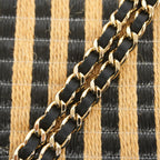 Chanel Vanity Bag Raffia Beige Black Champagne Gold — view 6