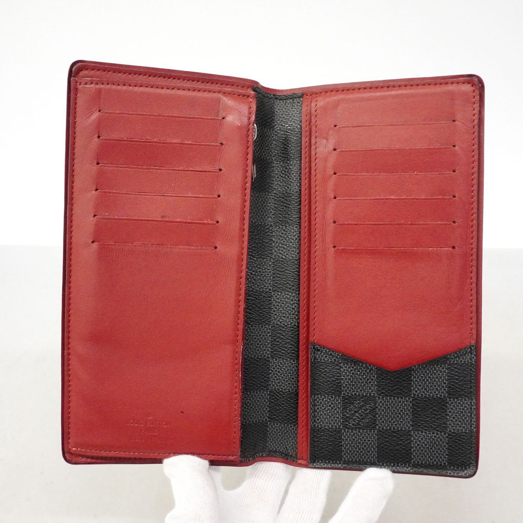 Louis Vuitton Wallet Damier Graphite Portefeuille Brazza Black Bordeaux — view 4