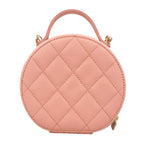 Chanel Vanity Bag Quilted Caviar Leather Pink Champagne Gold 2-Way Bag — view 8