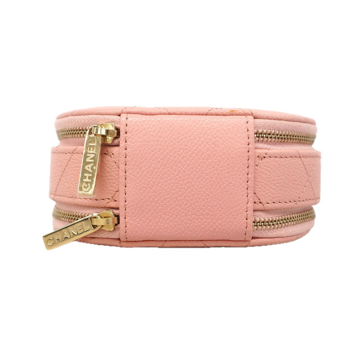 Chanel Vanity Bag Quilted Caviar Leather Pink Champagne Gold 2-Way Bag — view 3