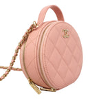 Chanel Vanity Bag Quilted Caviar Leather Pink Champagne Gold 2-Way Bag — view 2