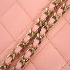 Chanel Vanity Bag Quilted Caviar Leather Pink Champagne Gold 2-Way Bag — view 7