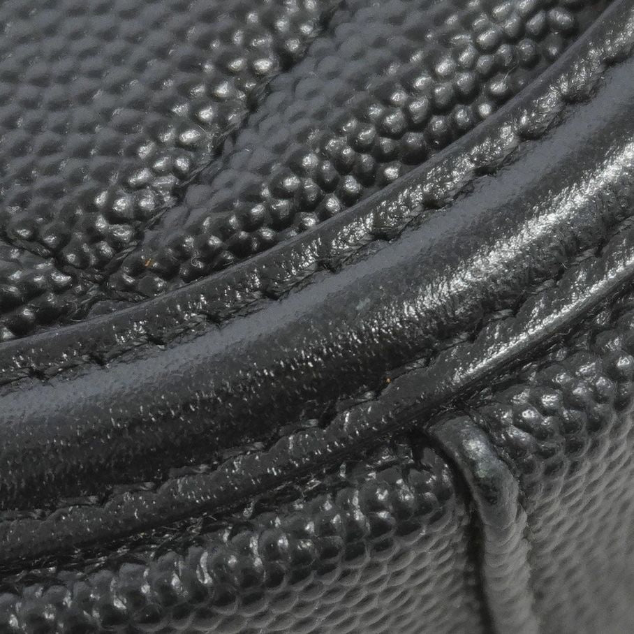 Chanel Shoulder Bag Quilted CC Filigree Caviar Leather Black Gold — view 6