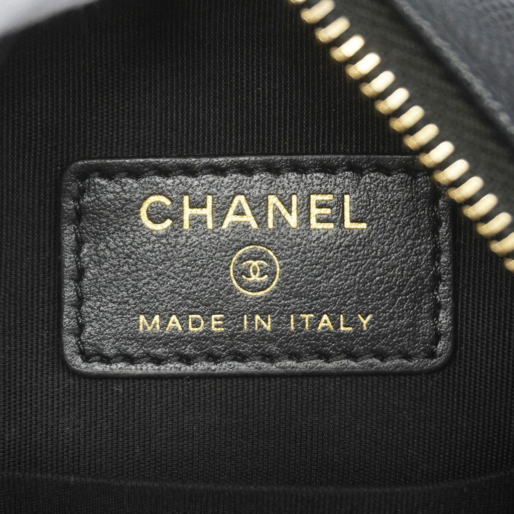 Chanel Shoulder Bag Quilted CC Filigree Caviar Leather Black Gold — view 5