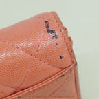 Chanel Trifold Wallet Quilted Caviar Leather Pink Gold — view 5