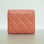 Chanel Trifold Wallet Quilted Caviar Leather Pink Gold — view 7