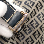 Fendi Handbag Zucchino Nylon Canvas Navy Silver — view 7