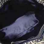 Fendi Handbag Zucchino Nylon Canvas Navy Silver — view 4