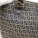 Fendi Handbag Zucchino Nylon Canvas Navy Silver — view 6