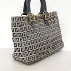 Fendi Handbag Zucchino Nylon Canvas Navy Silver — view 2