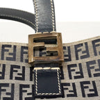 Fendi Handbag Zucchino Nylon Canvas Navy Silver — view 8