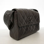 Chanel Shoulder Bag Quilted Lambskin Black Gold — view 2