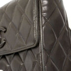 Chanel Shoulder Bag Quilted Lambskin Black Gold — view 6