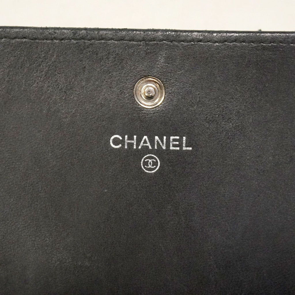 Chanel Wallet Coco Boy Patent Leather Black Silver — view 5