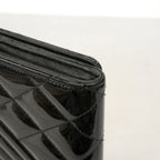 Chanel Wallet Coco Boy Patent Leather Black Silver — view 7