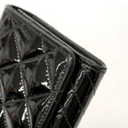 Chanel Wallet Coco Boy Patent Leather Black Silver — view 8