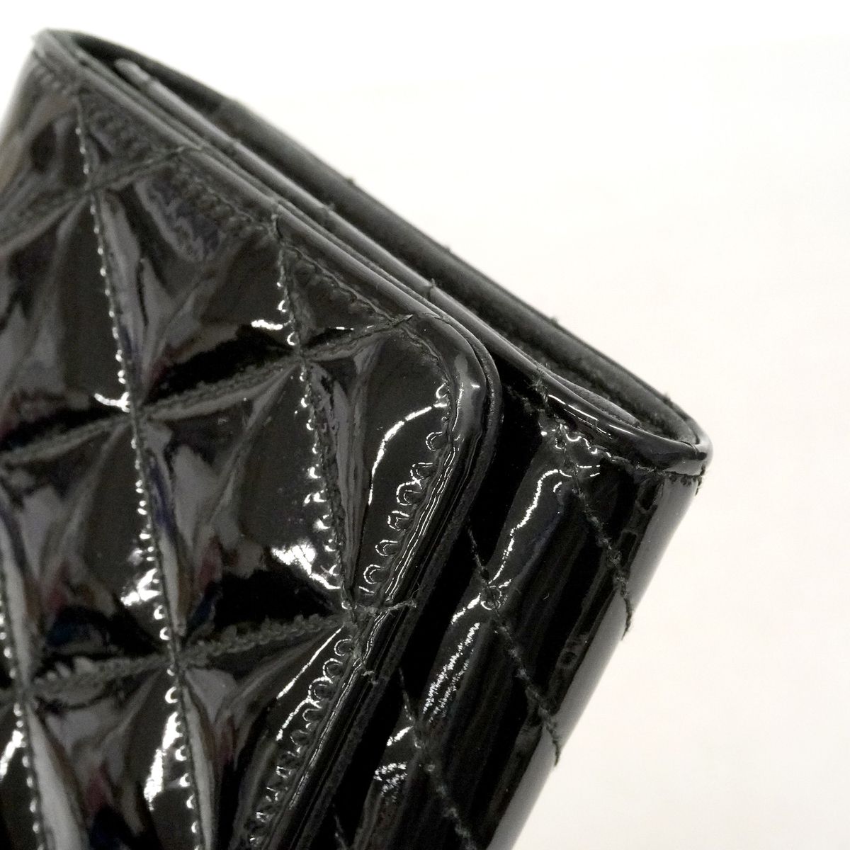 Chanel Wallet Coco Boy Patent Leather Black Silver — view 8