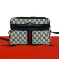 Gucci Sherry Line GG Pattern Leather Shoulder Bag Pochette Cross Navy Red