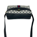 Gucci Sherry Line GG Pattern Leather Shoulder Bag Pochette Cross Navy Red — view 4