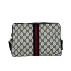 Gucci Sherry Line GG Pattern Leather Shoulder Bag Pochette Cross Navy Red — view 3