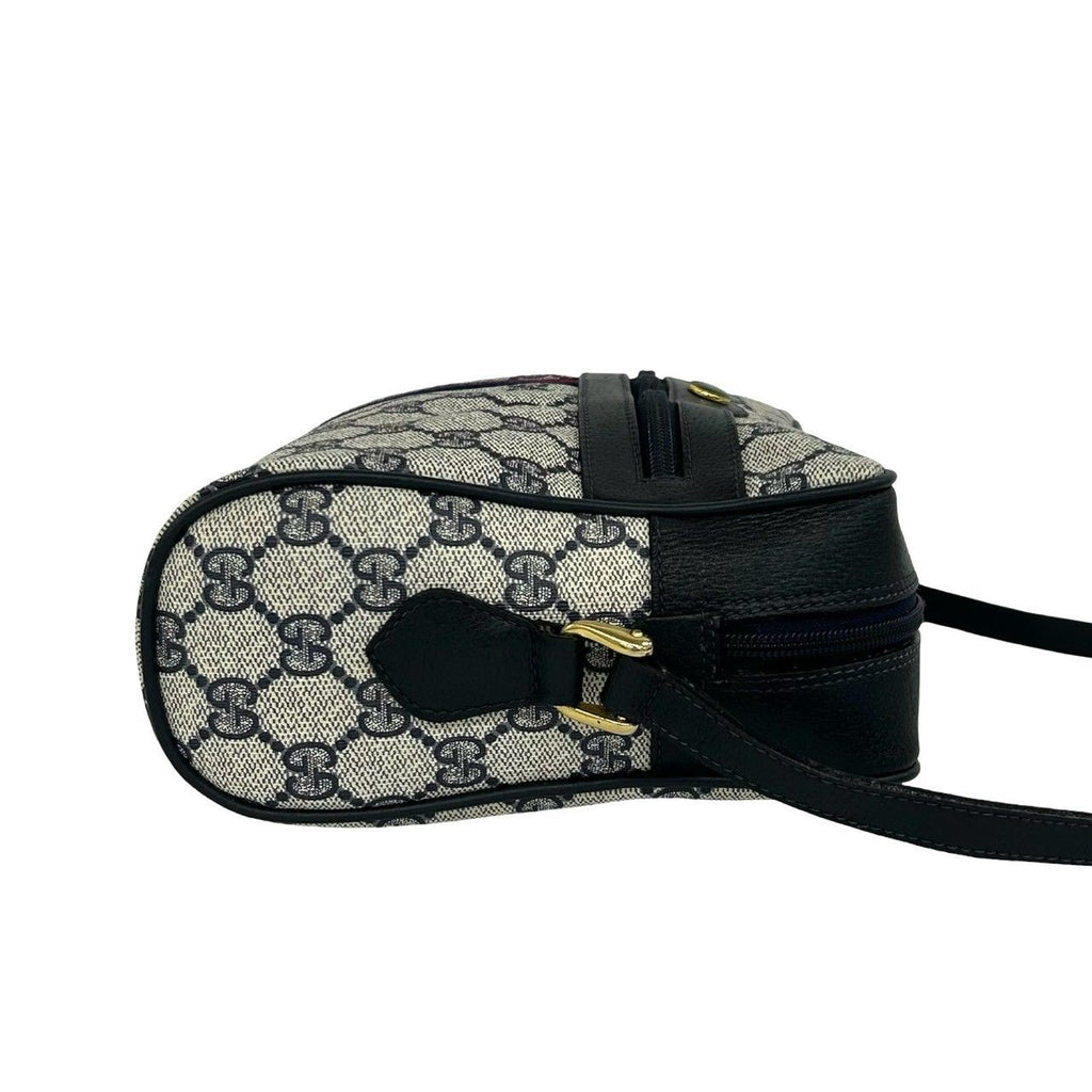 Gucci Sherry Line GG Pattern Leather Shoulder Bag Pochette Cross Navy Red — view 6