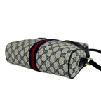 Gucci Sherry Line GG Pattern Leather Shoulder Bag Pochette Cross Navy Red — view 8