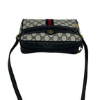 Gucci Sherry Line GG Pattern Leather Shoulder Bag Pochette Cross Navy Red — view 4