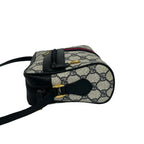 Gucci Sherry Line GG Pattern Leather Shoulder Bag Pochette Cross Navy Red — view 5
