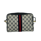 Gucci Sherry Line GG Pattern Leather Shoulder Bag Pochette Cross Navy Red — view 3