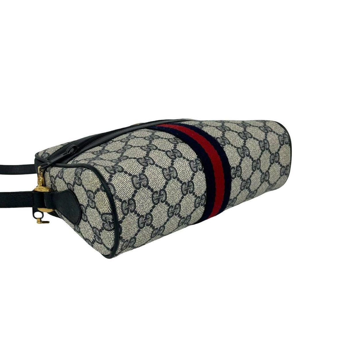 Gucci Sherry Line GG Pattern Leather Shoulder Bag Pochette Cross Navy Red — view 7