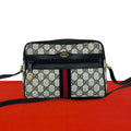 Gucci Sherry Line GG Pattern Leather Shoulder Bag Pochette Cross Navy Red