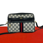 Gucci Sherry Line GG Pattern Leather Shoulder Bag Pochette Cross Navy Red