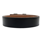 Hermes Belt Buckle Constance & Leather 85 H Silver Satin Black Gold — view 2