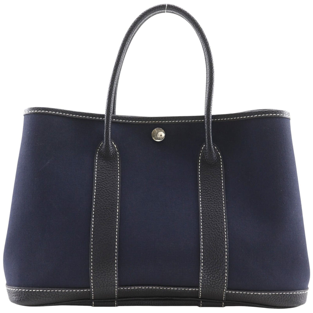 Hermes Garden Party TPM Toile Officier Navy H Handbag