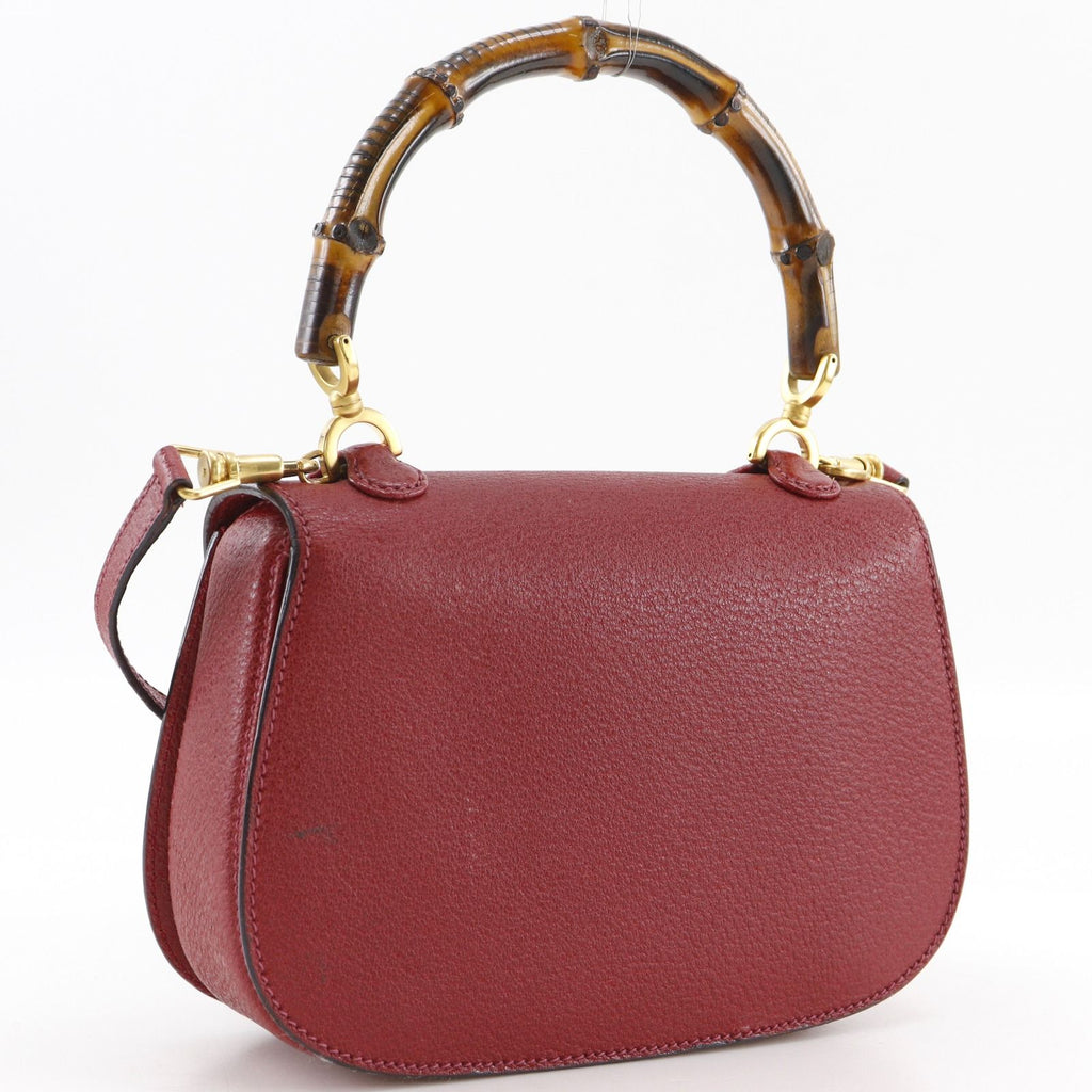 Gucci Bamboo 2-Way Shoulder 000 Leather Red Handbag — view 3