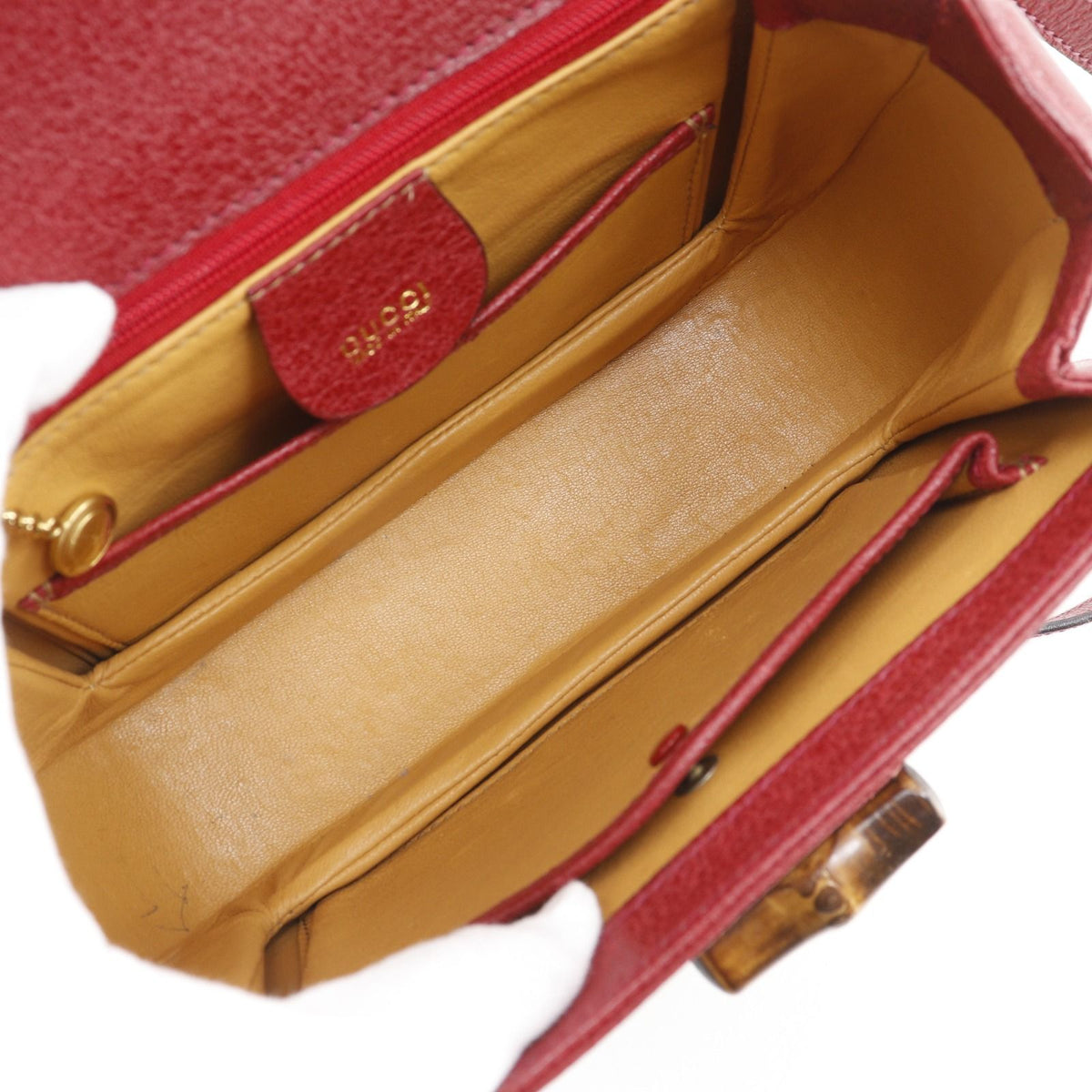 Gucci Bamboo 2-Way Shoulder 000 Leather Red Handbag — view 6
