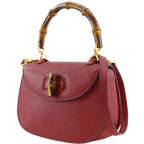 Gucci Bamboo 2-Way Shoulder 000 Leather Red Handbag — view 2
