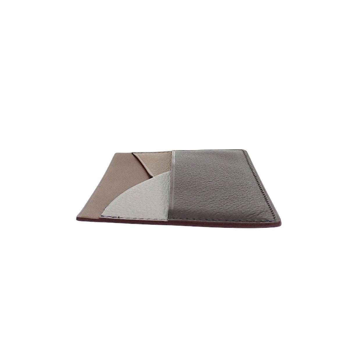 Hermes Petit H Card Case Genus Leather Gray Brown Beige — view 6