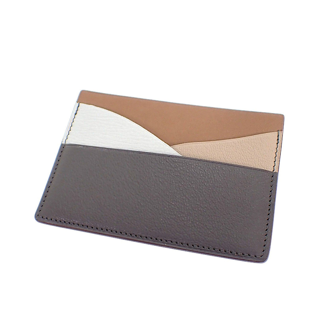 Hermes Petit H Card Case Genus Leather Gray Brown Beige — view 3