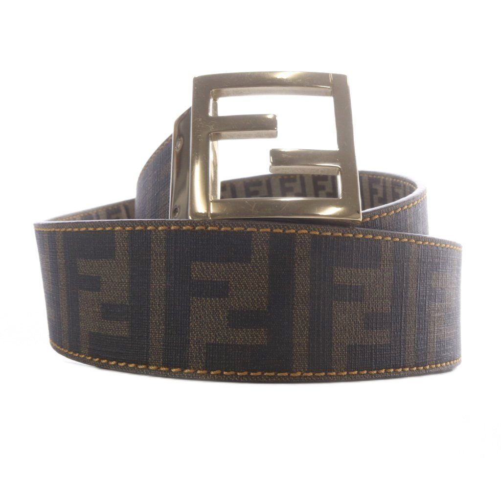 Fendi Zucca Pattern Belt All Over Print Brown