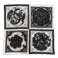 Chanel Scarf CC Logo Camellia Square Silk Black White