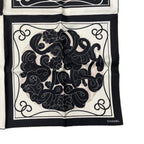 Chanel Scarf CC Logo Camellia Square Silk Black White — view 6
