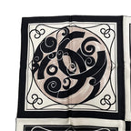 Chanel Scarf CC Logo Camellia Square Silk Black White — view 3