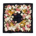 Chanel Scarf Large Camellia CC Logo CC Mark Rose Flower Silk Black