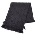 Louis Vuitton Monogram Logomania Scarf Black Wool Silk