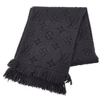 Louis Vuitton Monogram Logomania Scarf Black Wool Silk