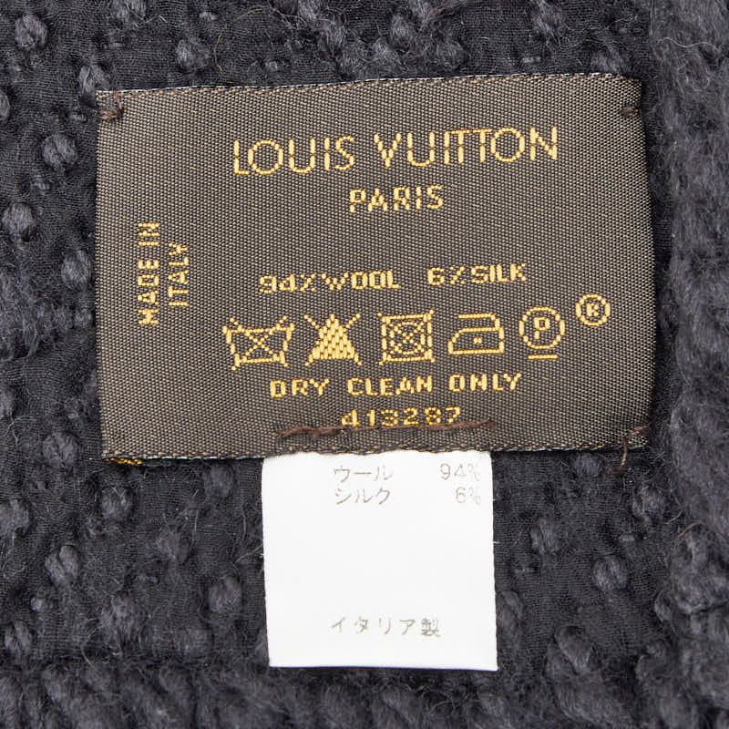 Louis Vuitton Monogram Logomania Scarf Black Wool Silk — view 3